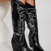 Botas Vaqueras Bordadas y Tacón Cuadrado